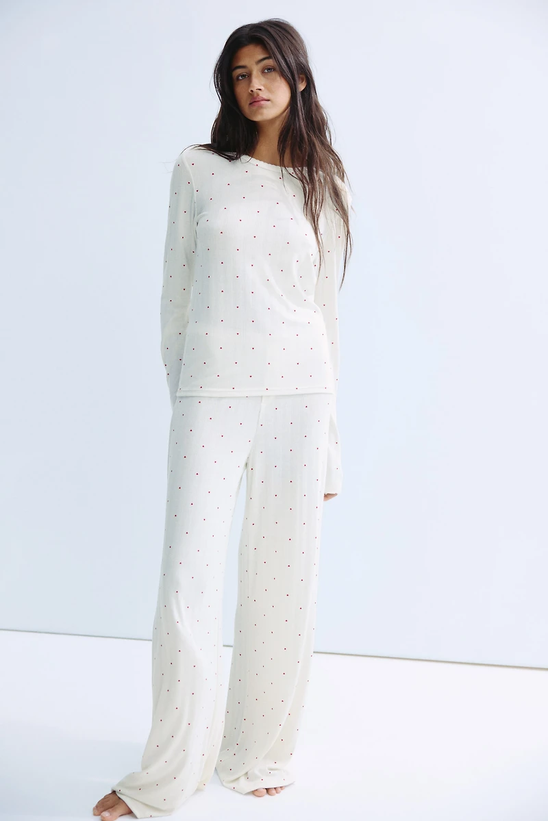 Pyjama en jersey pointelle