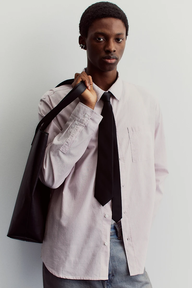 Oversized-Fit Seersucker Shirt