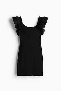Ruffle-Trimmed Jersey Dress