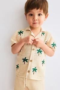 2-Piece Hole-Knit Cotton Set