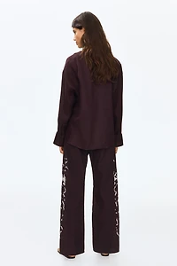 MAMA Pants with Eyelet Embroidery
