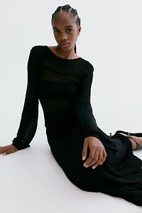 Pointelle-Knit Maxi Dress
