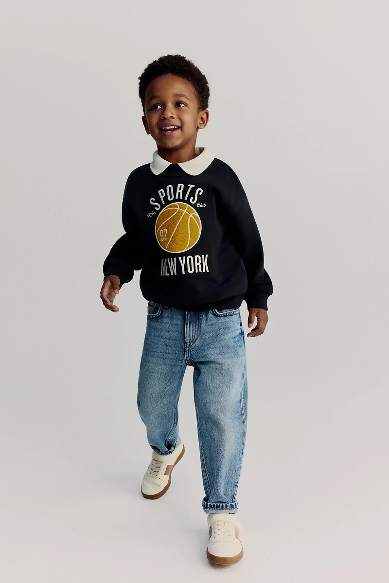 Printed crew-neck sweatshirt