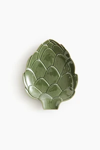 Assiette de service figurative en grès cérame