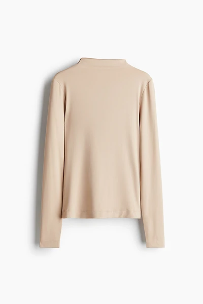 Microfiber Mock Turtleneck Top