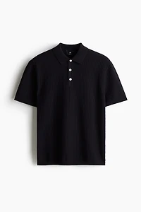 Regular Fit Textured-Knit Polo Shirt
