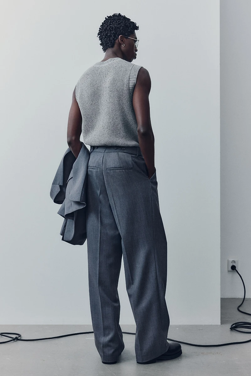 Pantalon d'habit en laine mélangée