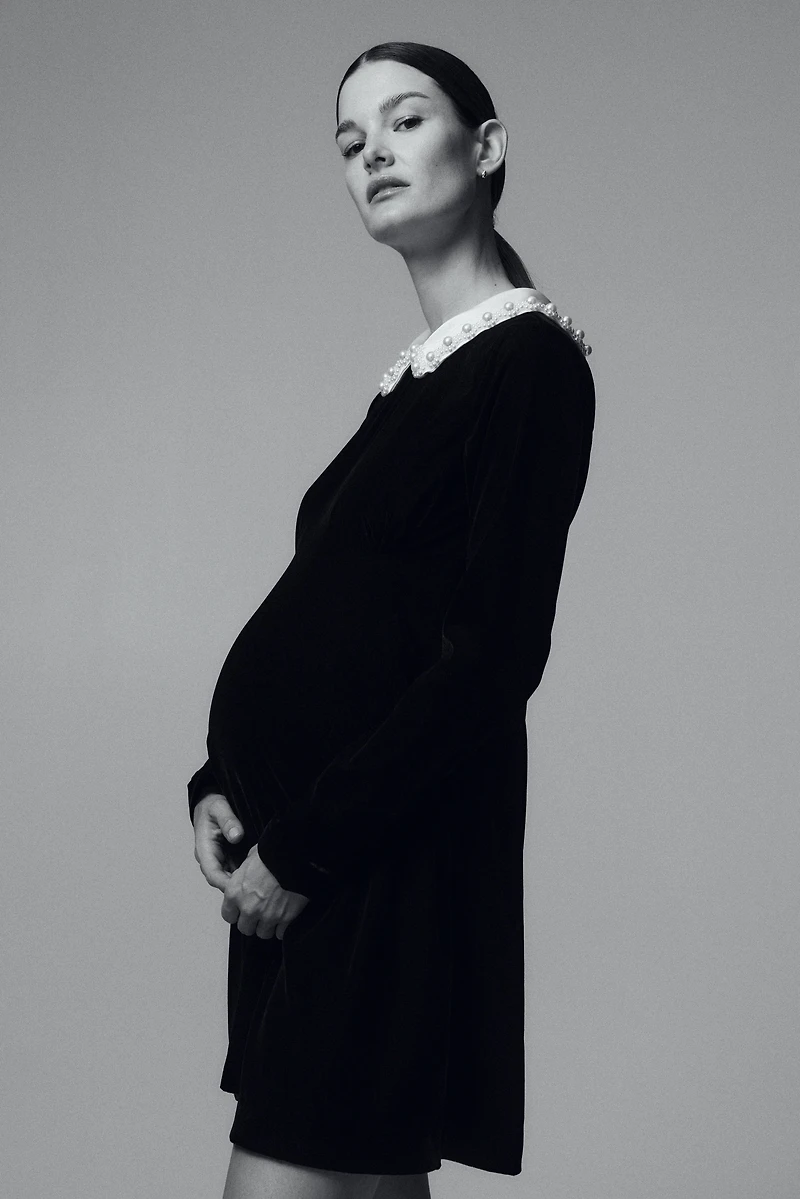 Robe MAMA en velours avec col