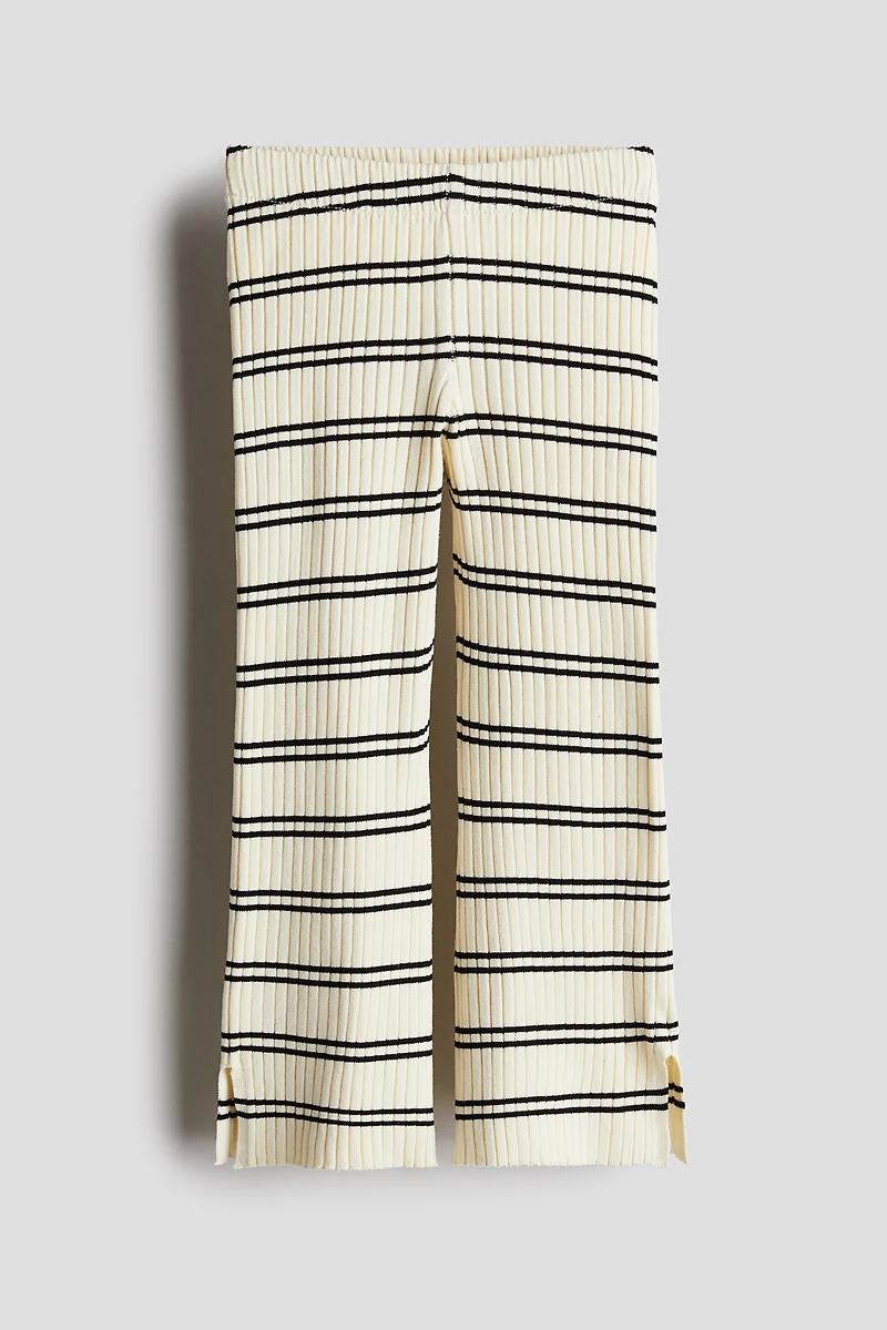 Pantalon évasé en tricot côtelé