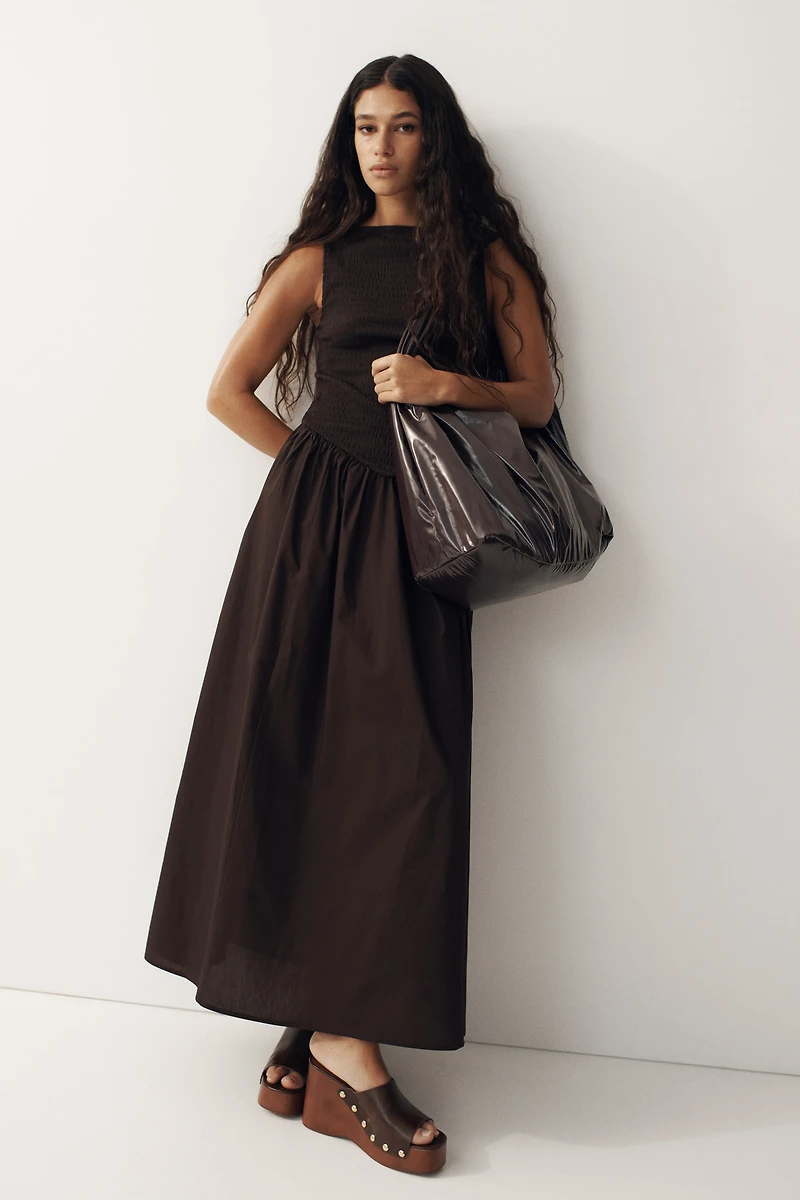 Boat-Neck Midi Dress