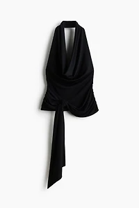Haut à dos nu avec panneau drapé