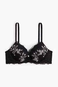Embroidered Lace Push-Up Bra