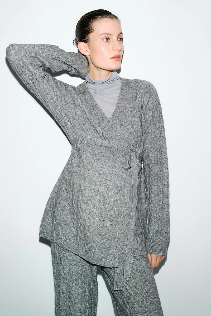 MAMA Before & After Cable-Knit Cardigan
