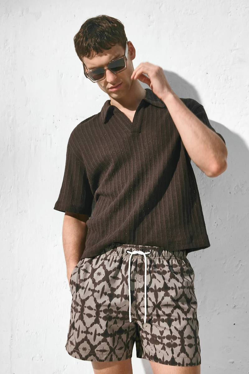Patterned Swim Shorts