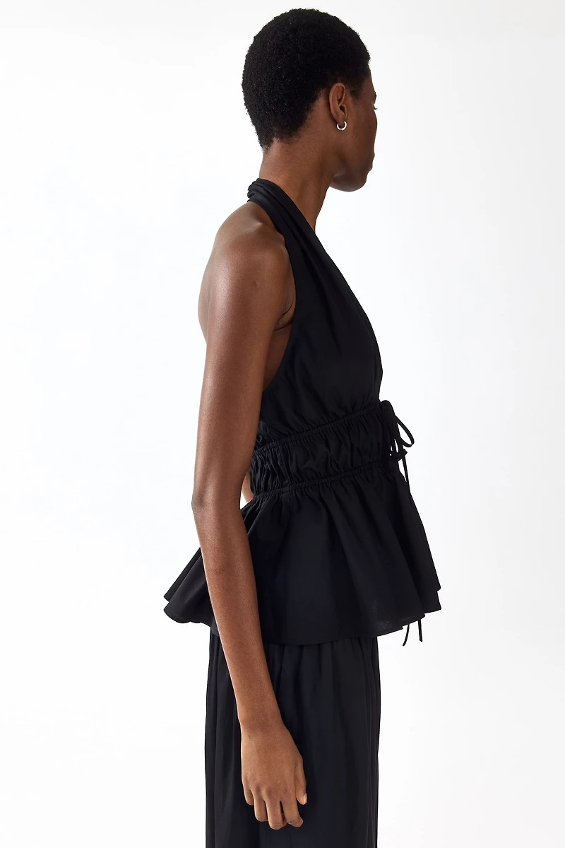 Peplum Halterneck Top