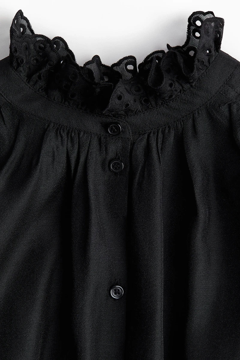 Blouse with Eyelet Embroidery
