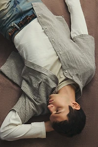 Oversized-Fit Short-Sleeved Linen-Blend Shirt