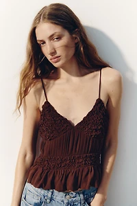 Ruched Chiffon Strappy Top