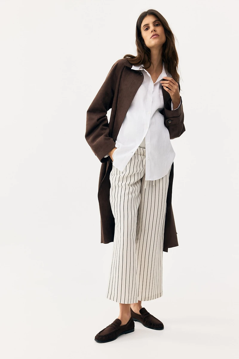 Pantalon MAMA à cordon en lin mélangé