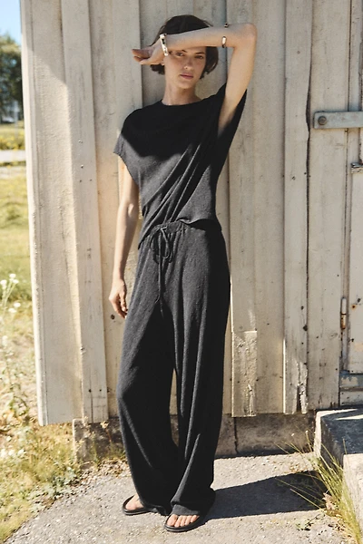 Crinkled Drawstring Pants
