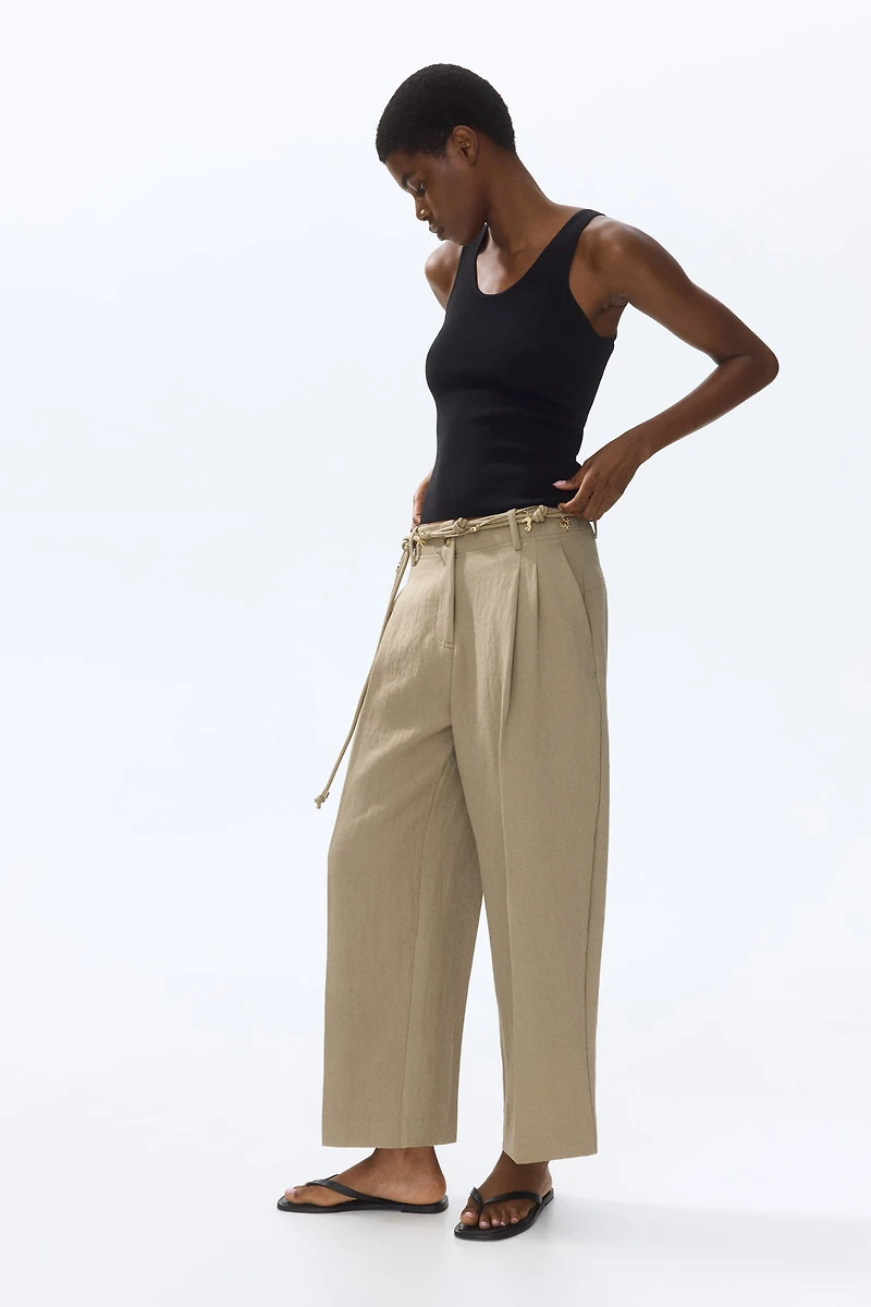 Ankle-Length Twill Pants