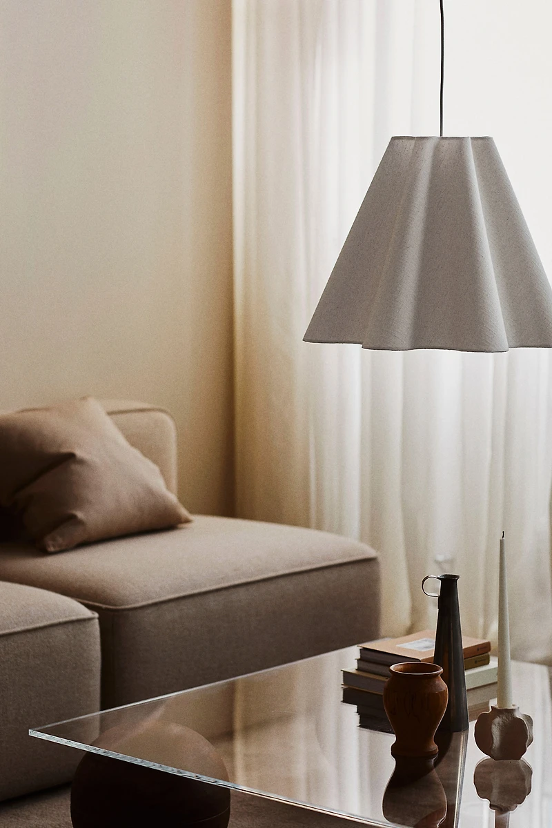 Linen-Blend Pendant Lamp