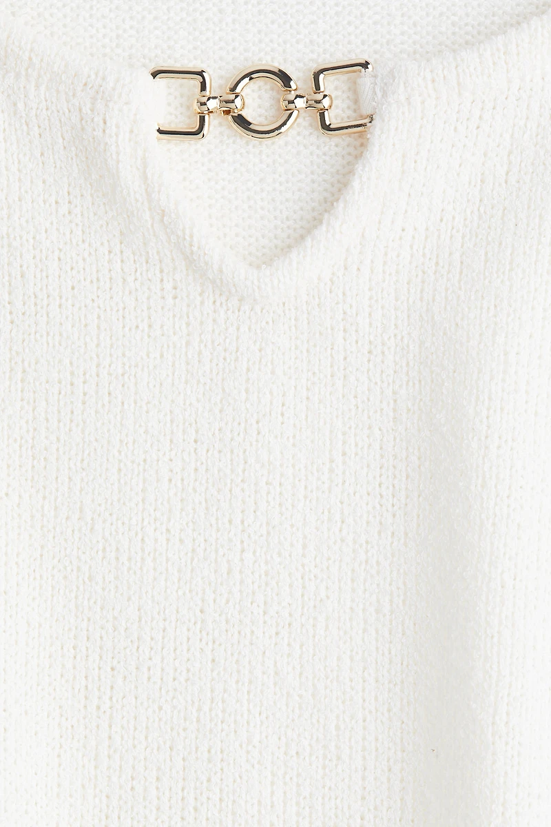 Knit Dress with Flared Skirt