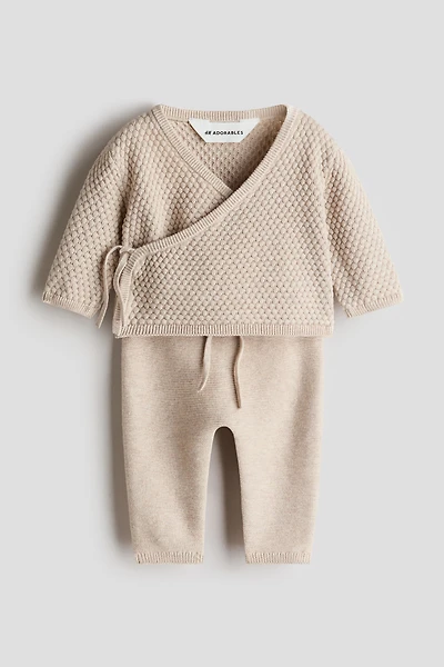 2-Piece Cotton Textured-Knit Set