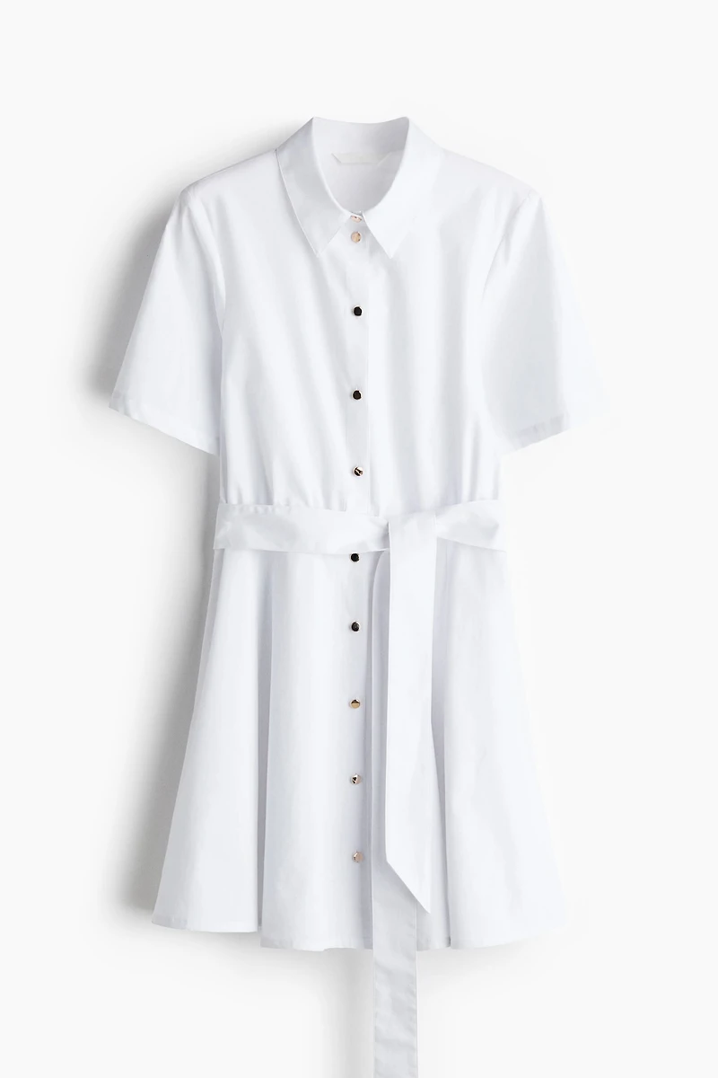 Tie-Belt Shirt Dress