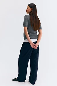 MAMA Before & After Wide-Leg Crease-Detail Pants