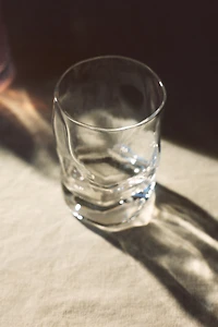 2-Pack Low Sculptural Glass Tumblers