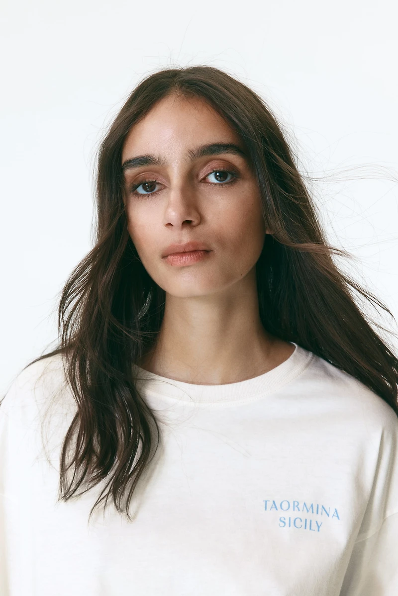 Oversized T-Shirt with Printed Motif