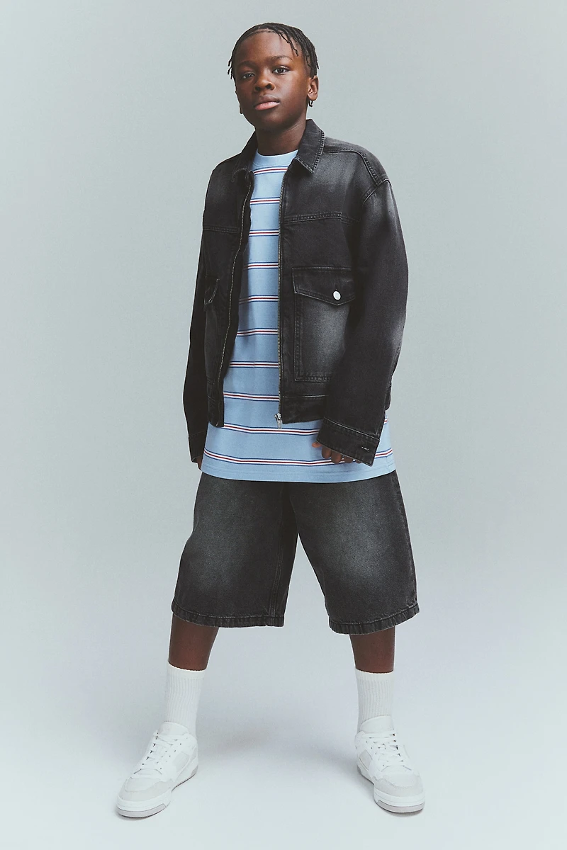 Veste à fermeture éclair en denim