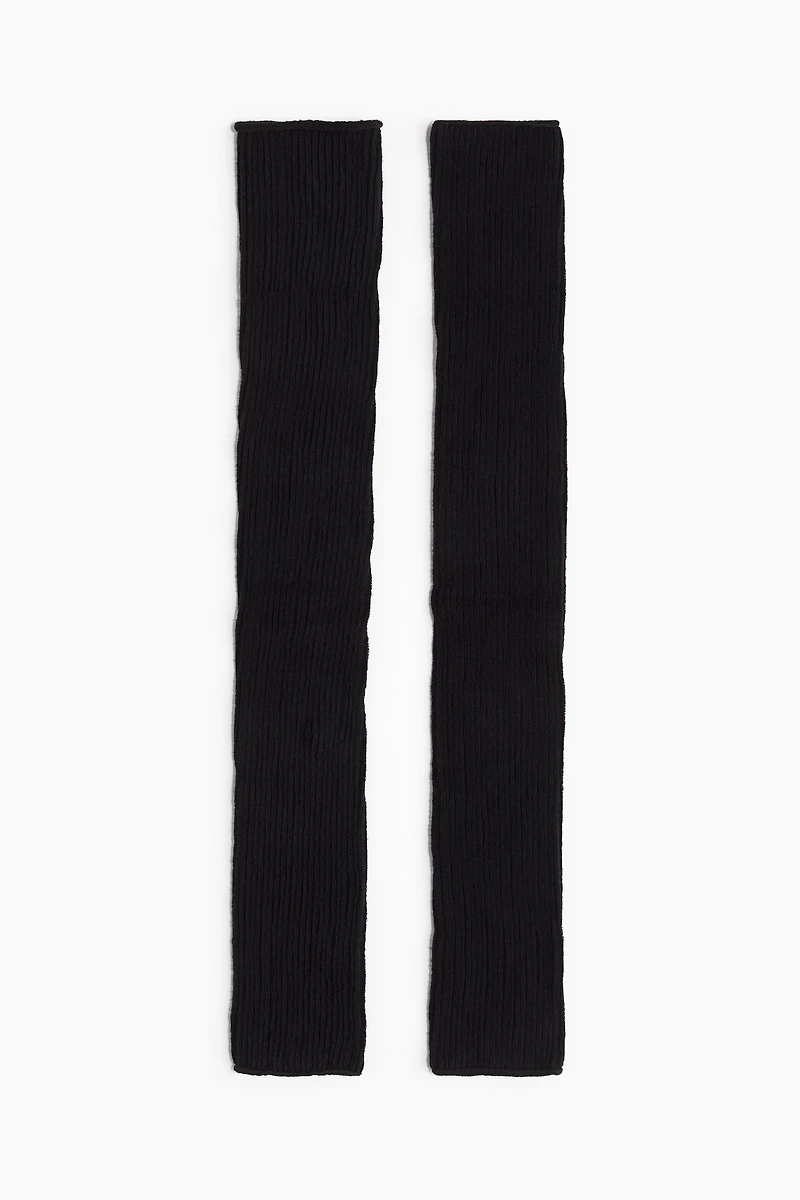 Jambières longues en tricot côtelé