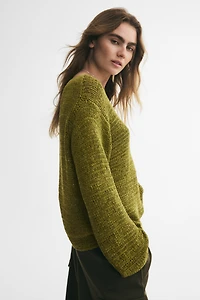 Oversized Textured-Knit Sweater