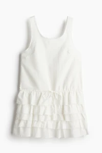 Raw-edge Dress with Tiered Skirt