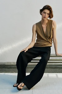 Sleeveless Wrap Top