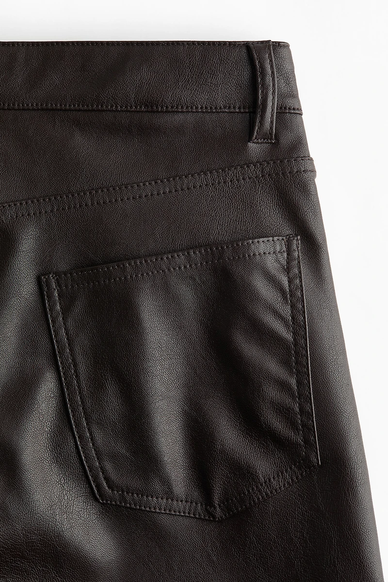 Barrel-Leg Coated Pants