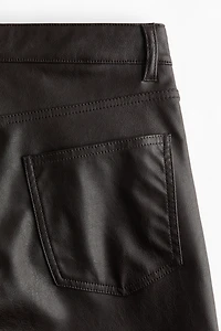 Barrel-Leg Coated Pants