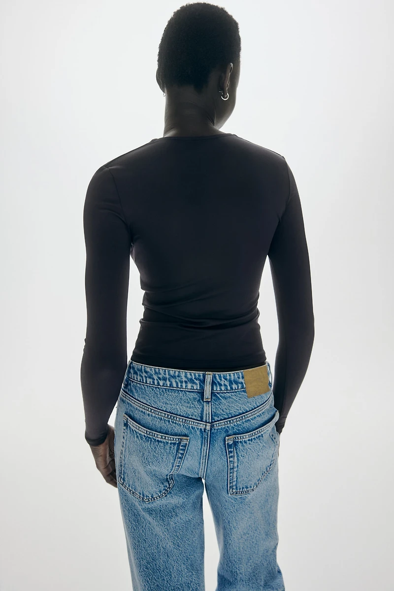 Long-Sleeved Microfiber Top