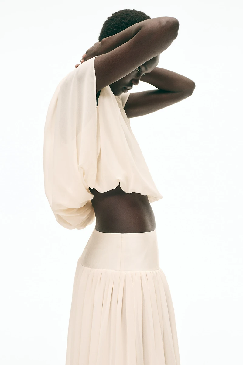Draped Chiffon Skirt