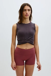 Slim-Fit Twist-Detail Sports Tank Top