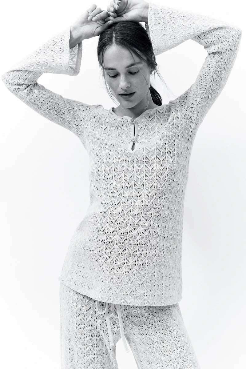 MAMA 2-Piece Pointelle-Knit Set