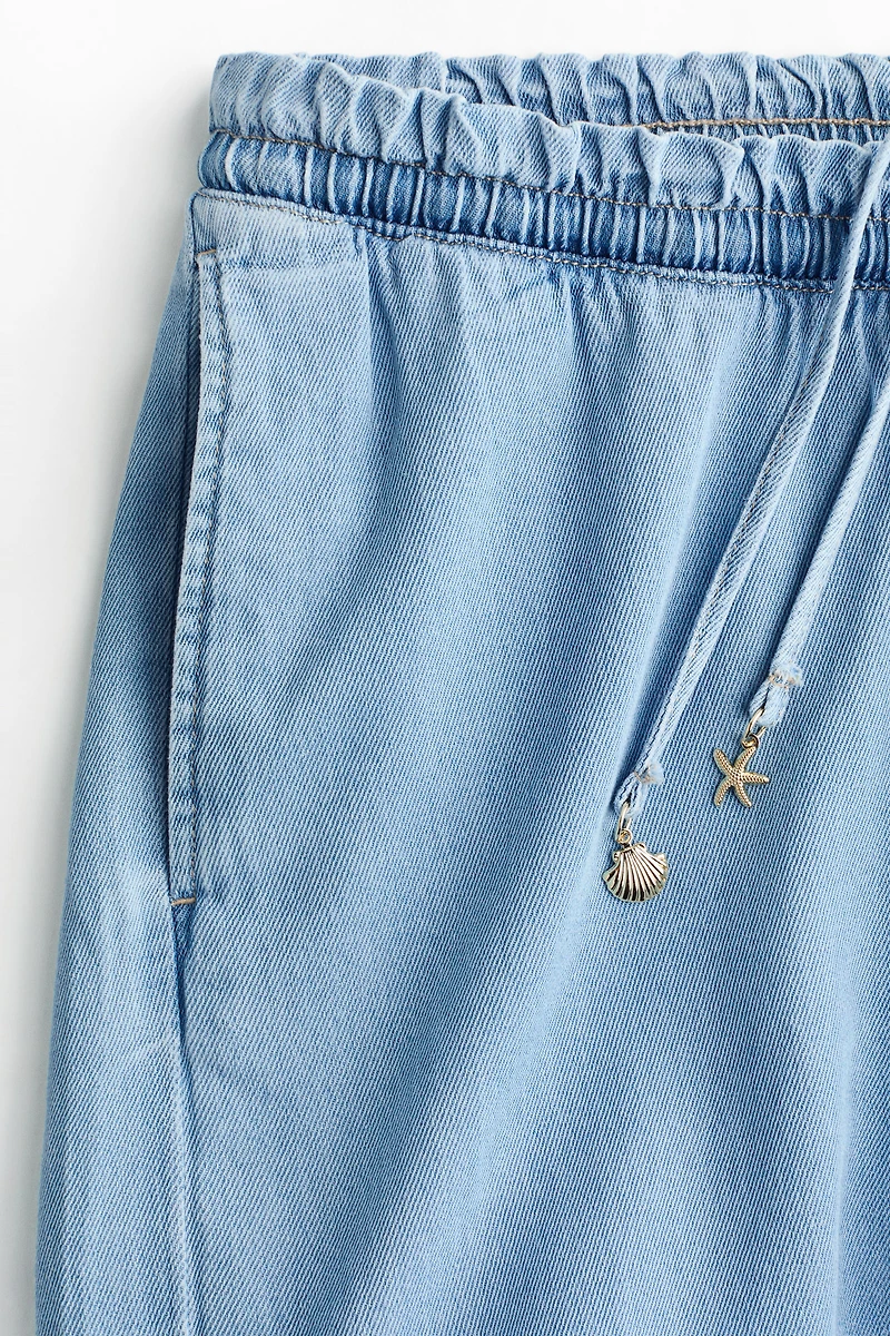 MAMA Denim Drawstring Shorts