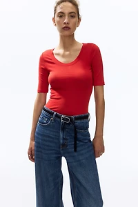 Scoop-Neck Pima Cotton T-Shirt