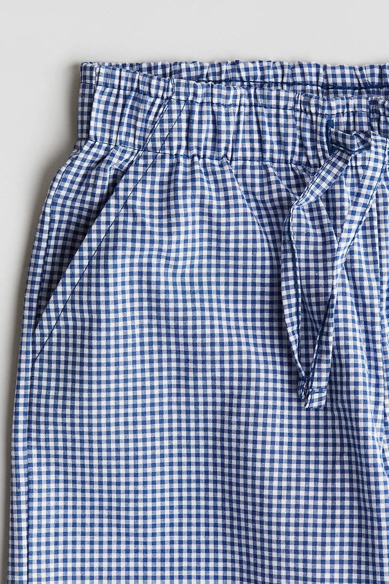 Wide-Leg Poplin Pull-on Pants