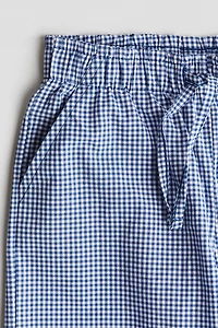 Wide-Leg Poplin Pull-on Pants