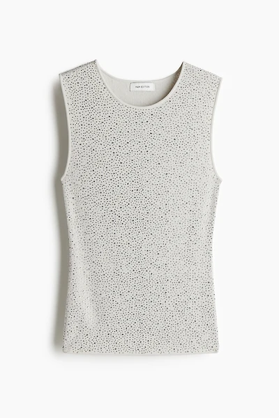 Rhinestone-Embellished Sleeveless Top