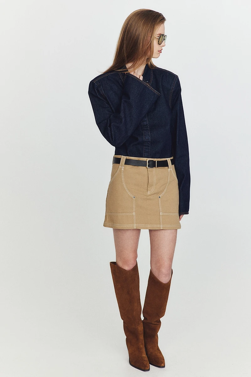 Cotton Utility Mini Skirt