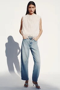 High-Waist Barrel Ankle Jeans